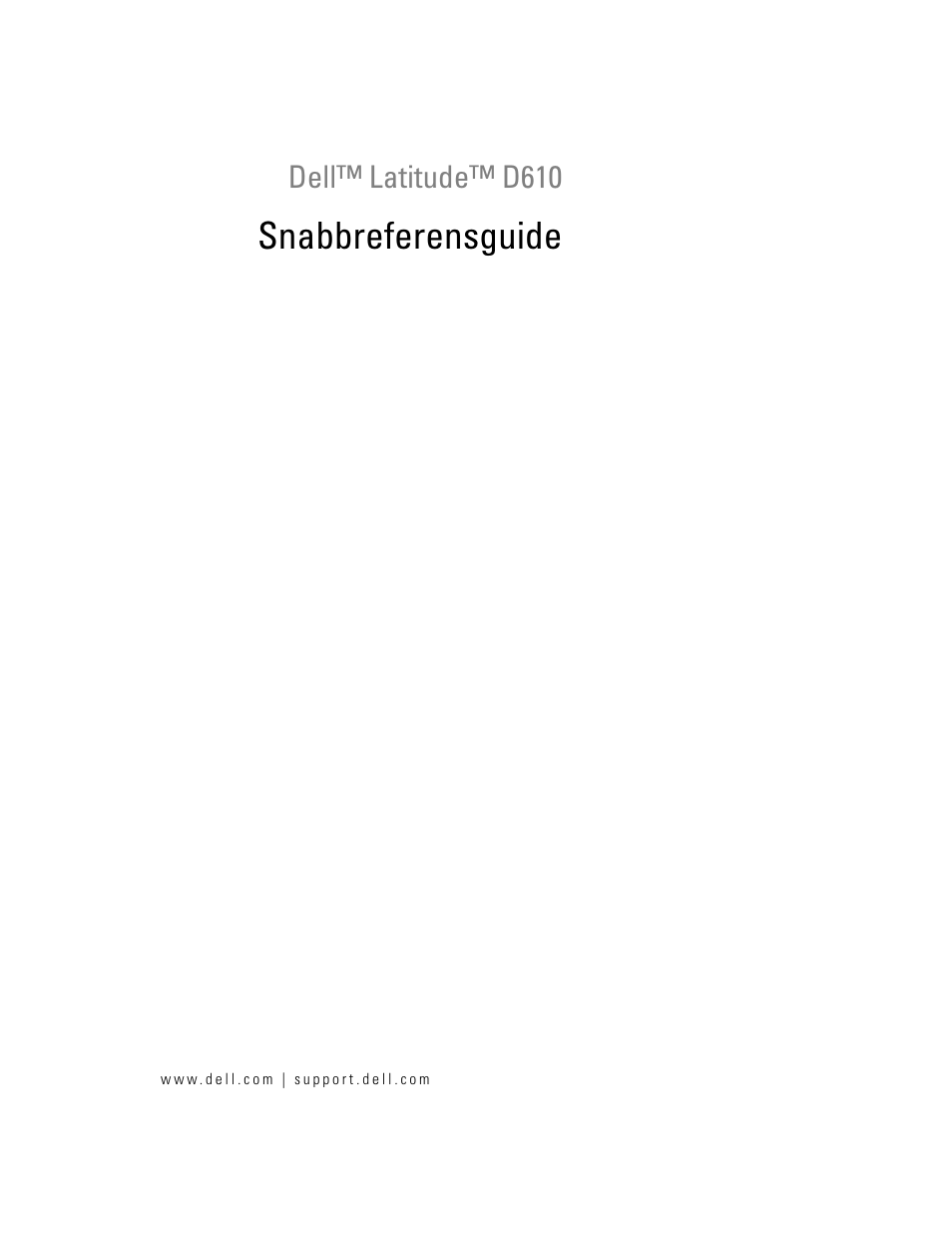 Snabbreferensguide | Dell Latitude D610 User Manual | Page 195 / 244