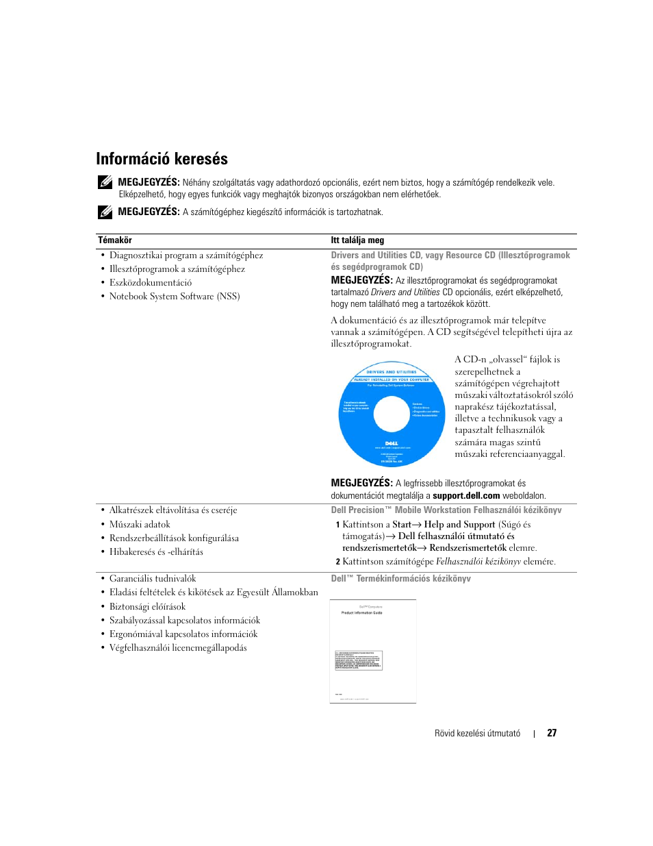 Információ keresés | Dell Precision M65 User Manual | Page 27 / 90