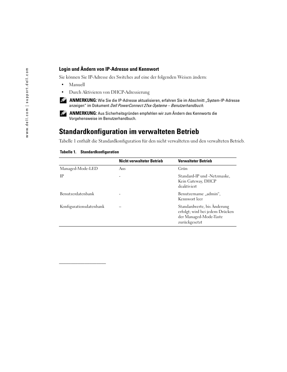 Standardkonfiguration im verwalteten betrieb | Dell PowerConnect 2748 User Manual | Page 8 / 12