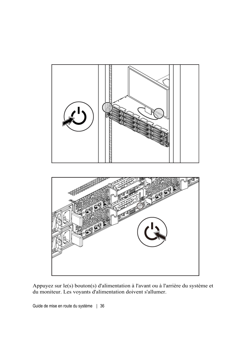 Mise sous tension du système | Dell POWEREDGE C6105 User Manual | Page 38 / 132