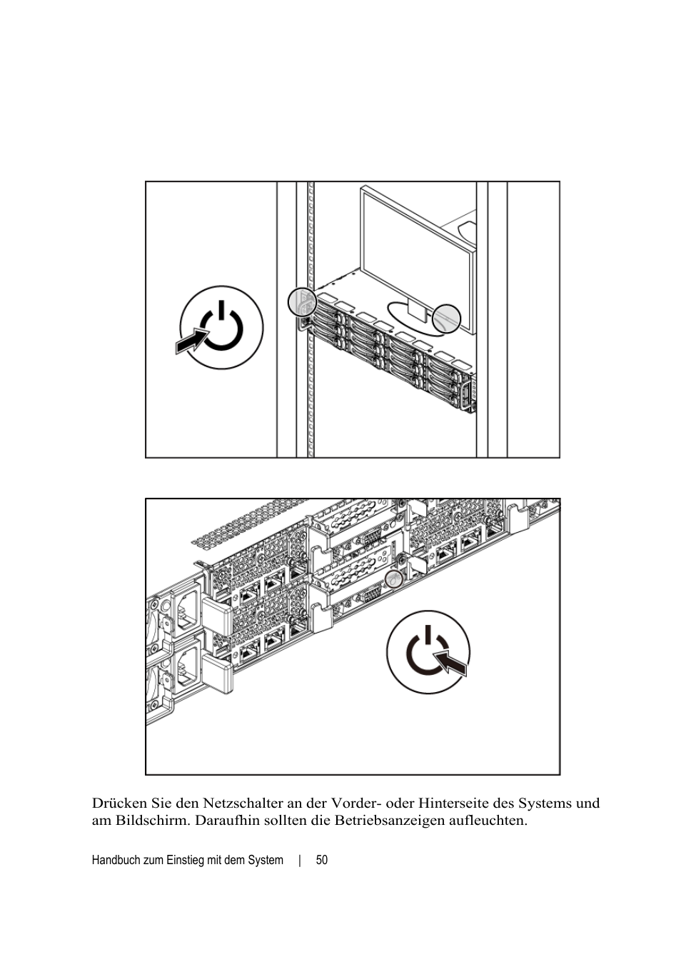 Einschalten des systems | Dell POWEREDGE C6105 User Manual | Page 52 / 132