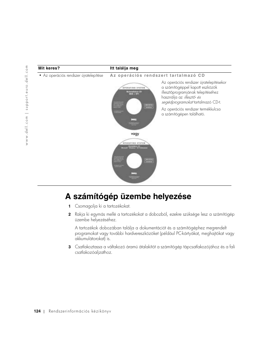 A számítógép üzembe helyezése | Dell Latitude D800 User Manual | Page 126 / 330