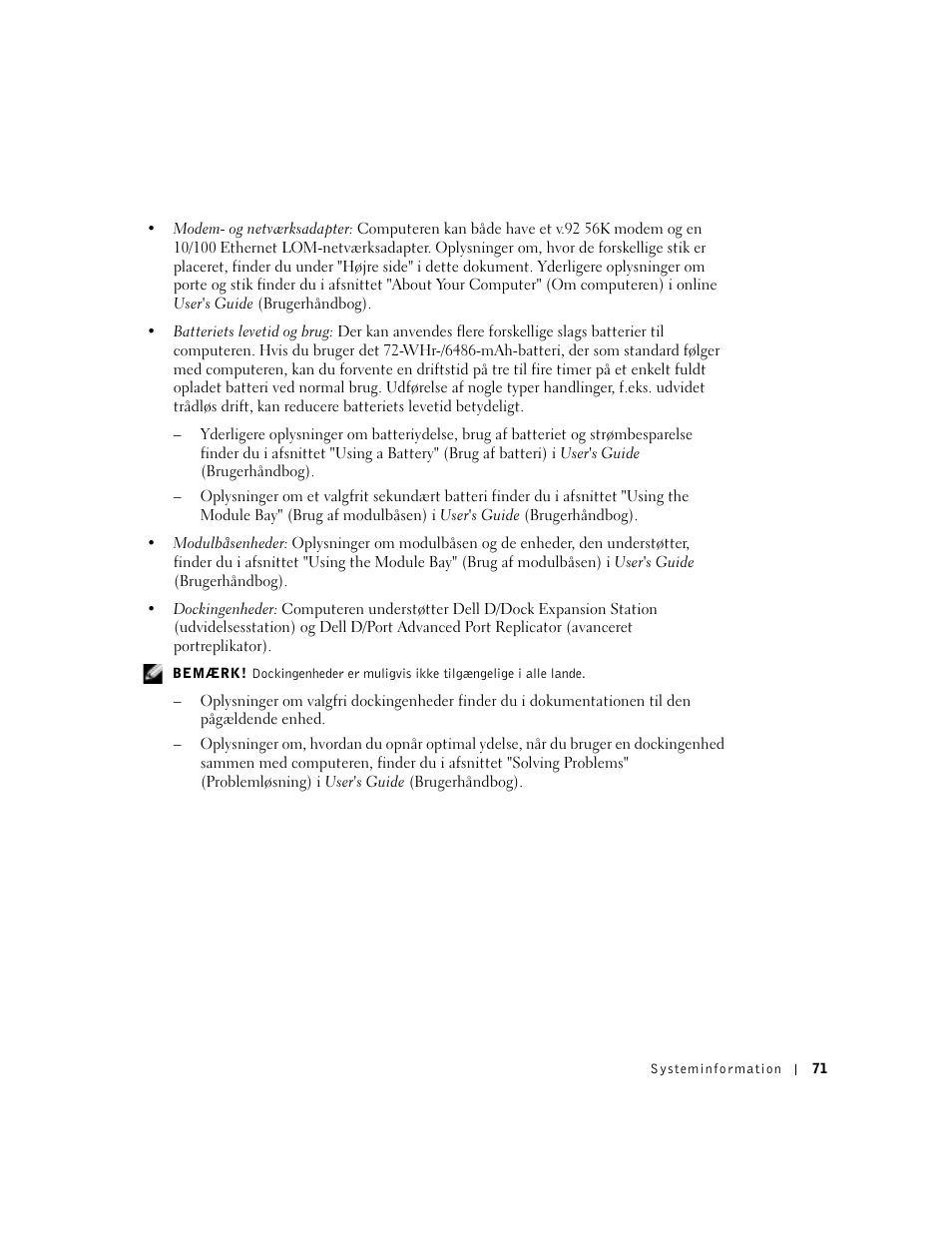 Dell Latitude D800 User Manual | Page 73 / 330