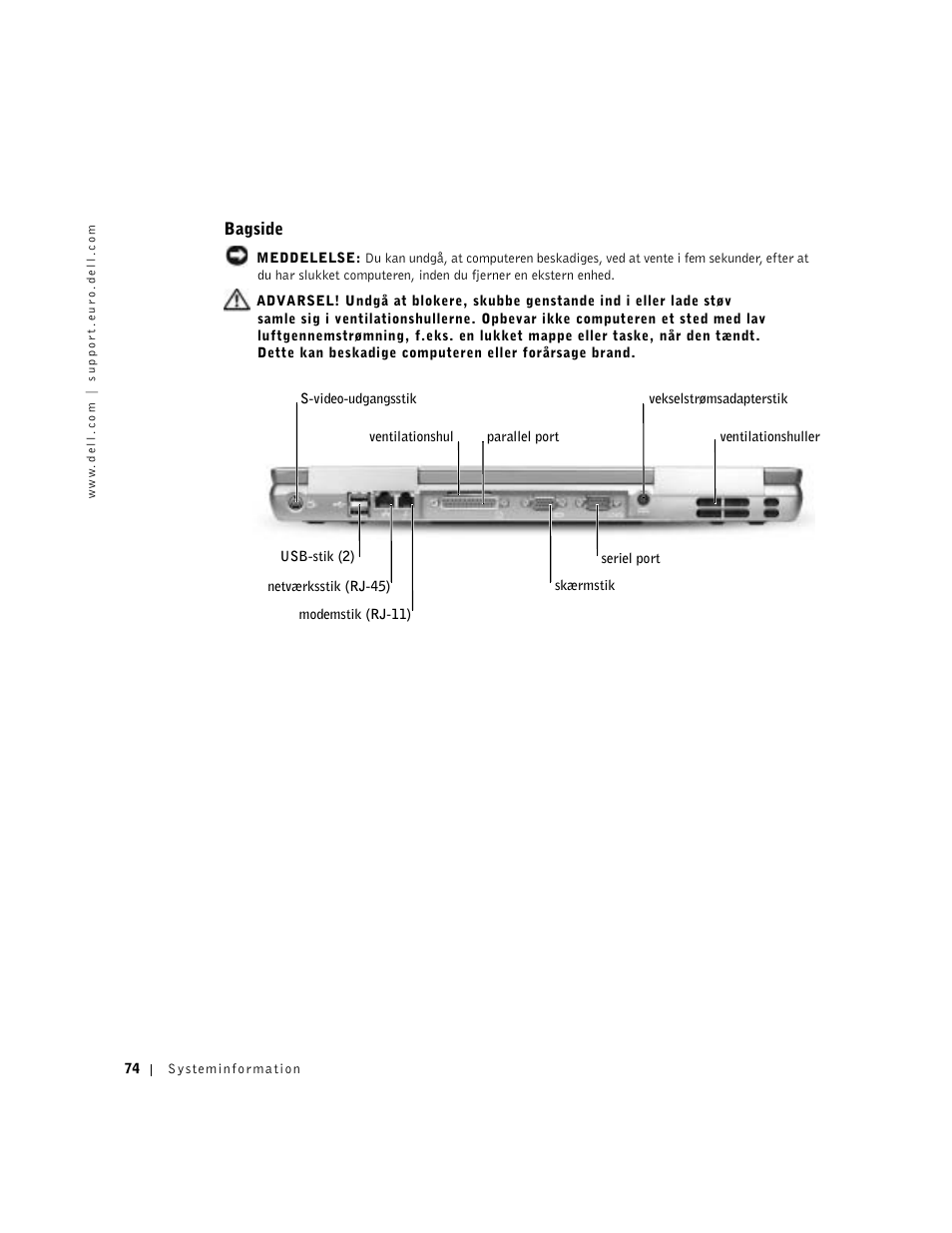 Bagside | Dell Latitude D800 User Manual | Page 76 / 330