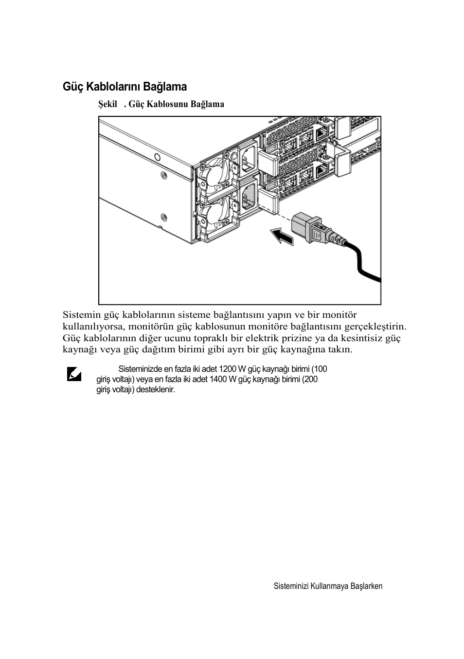 Güç kablolarını bağlama | Dell PowerEdge C6220 II User Manual | Page 129 / 150