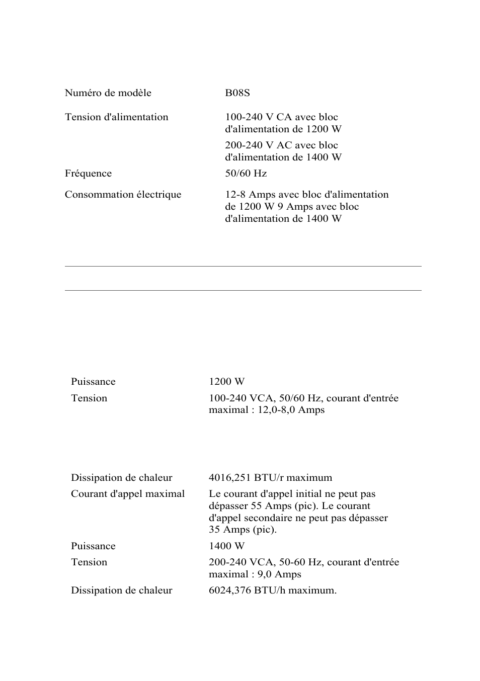 Caractéristiques techniques | Dell PowerEdge C6220 II User Manual | Page 42 / 150