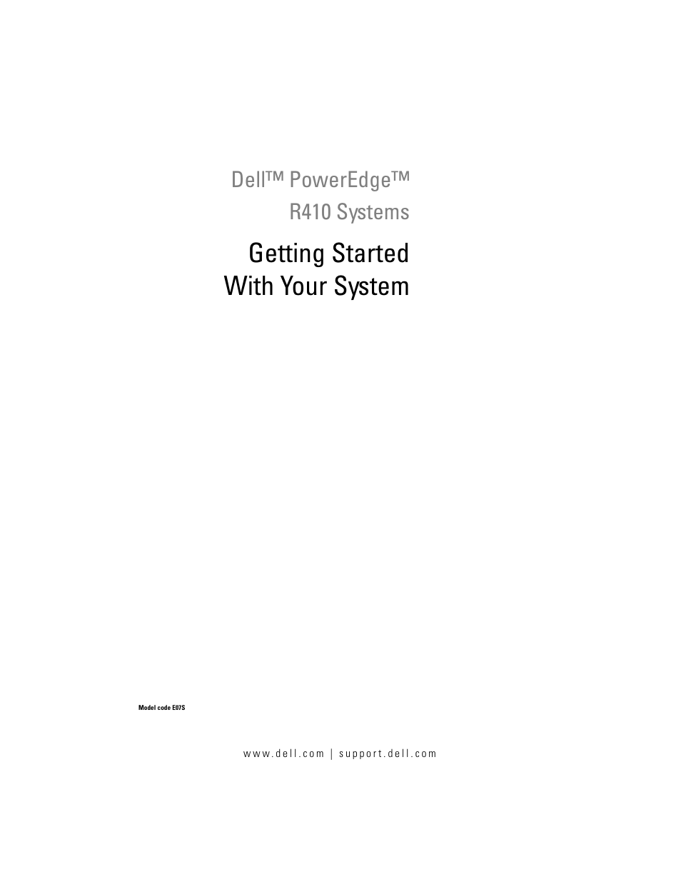 Getting started with your system, Dell™ poweredge™ r410 systems | Dell PowerEdge R410 User Manual | Page 3 / 122