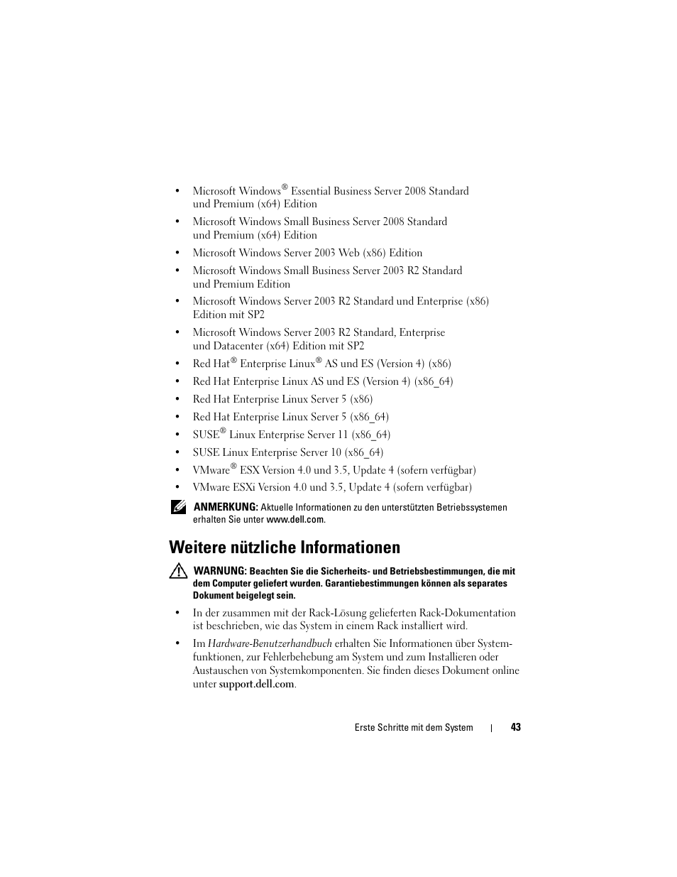 Weitere nützliche informationen | Dell PowerEdge R410 User Manual | Page 45 / 122