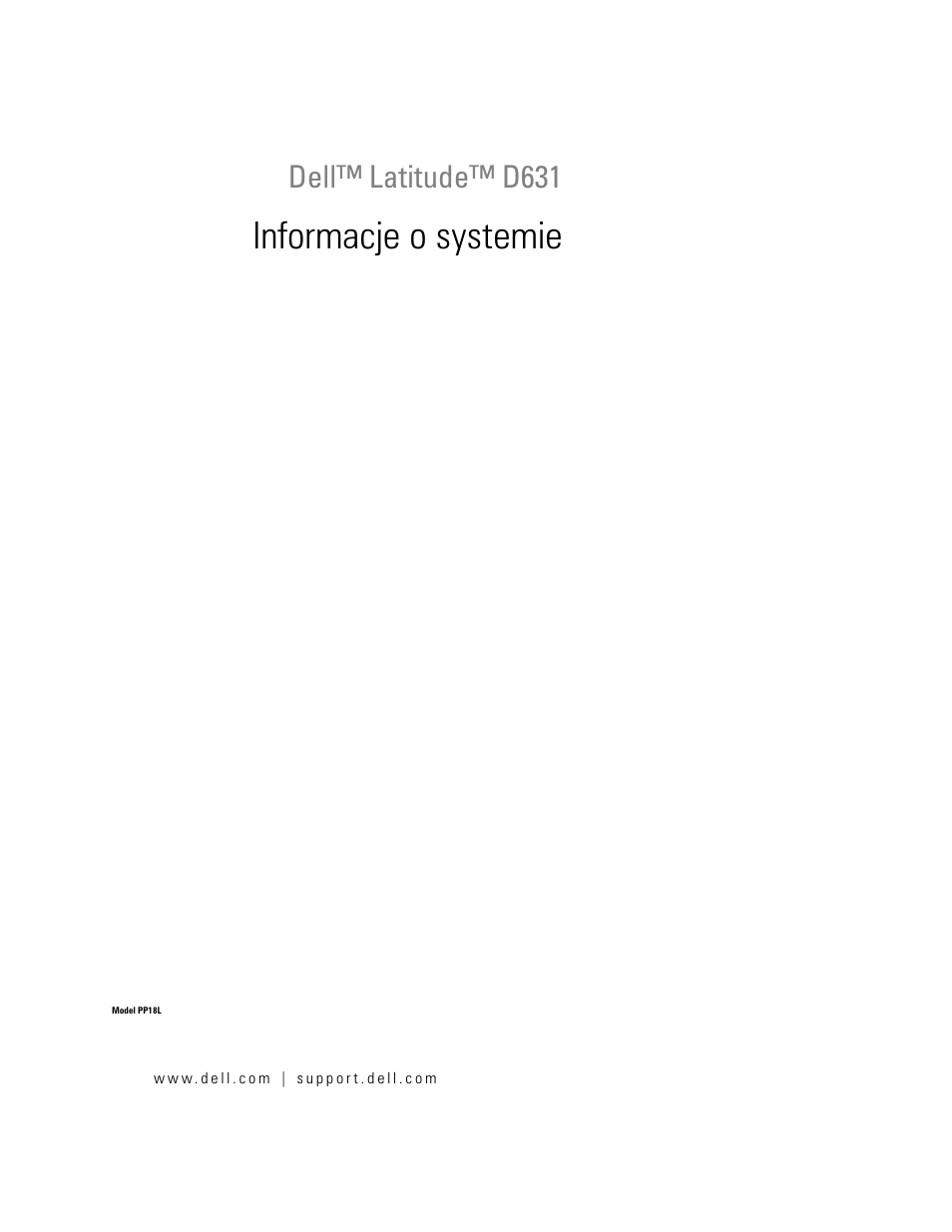 Informacje o systemie, Dell™ latitude™ d631 | Dell Latitude D631 User Manual | Page 115 / 182