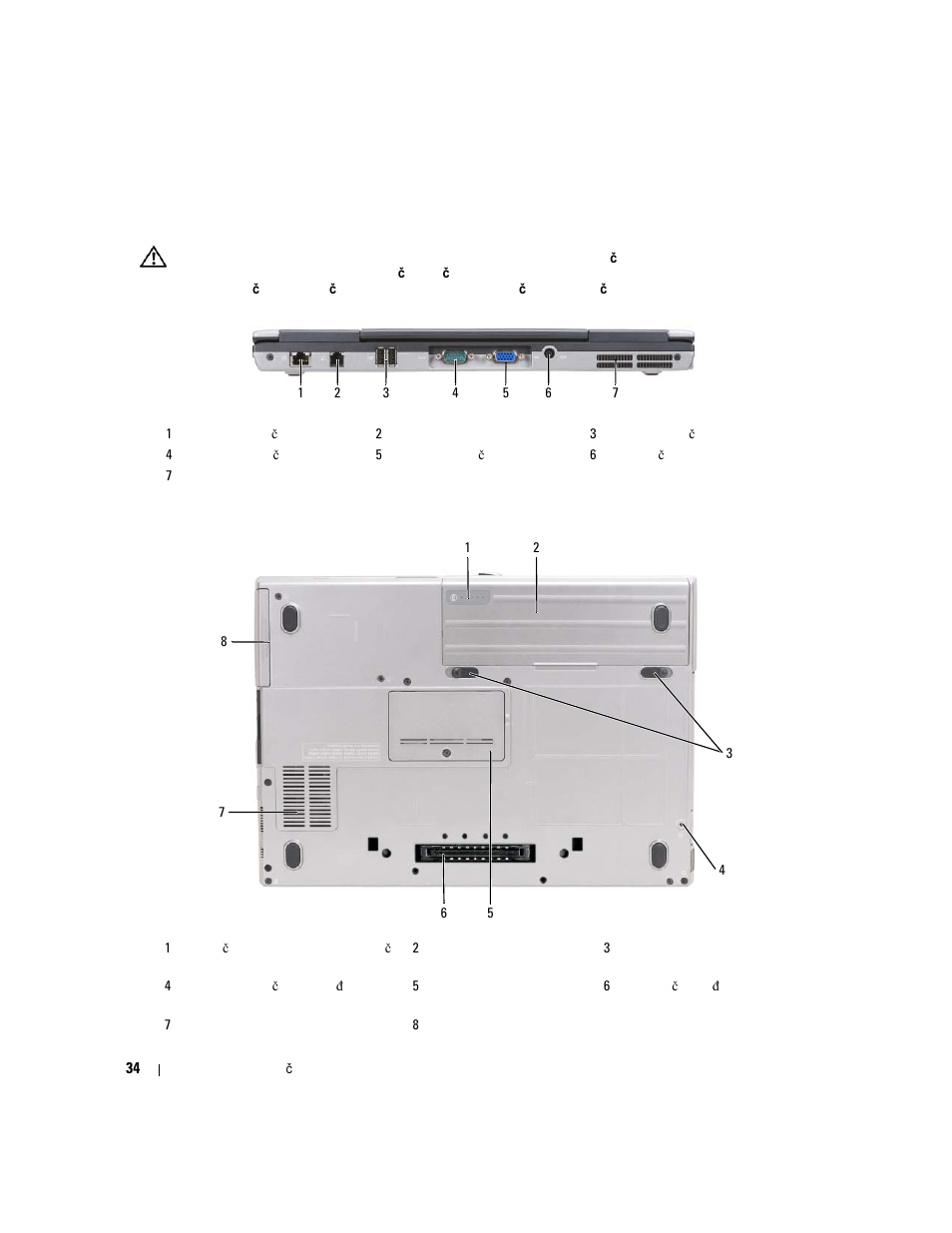 Pregled straga, Prikaz dna | Dell Latitude D631 User Manual | Page 34 / 182