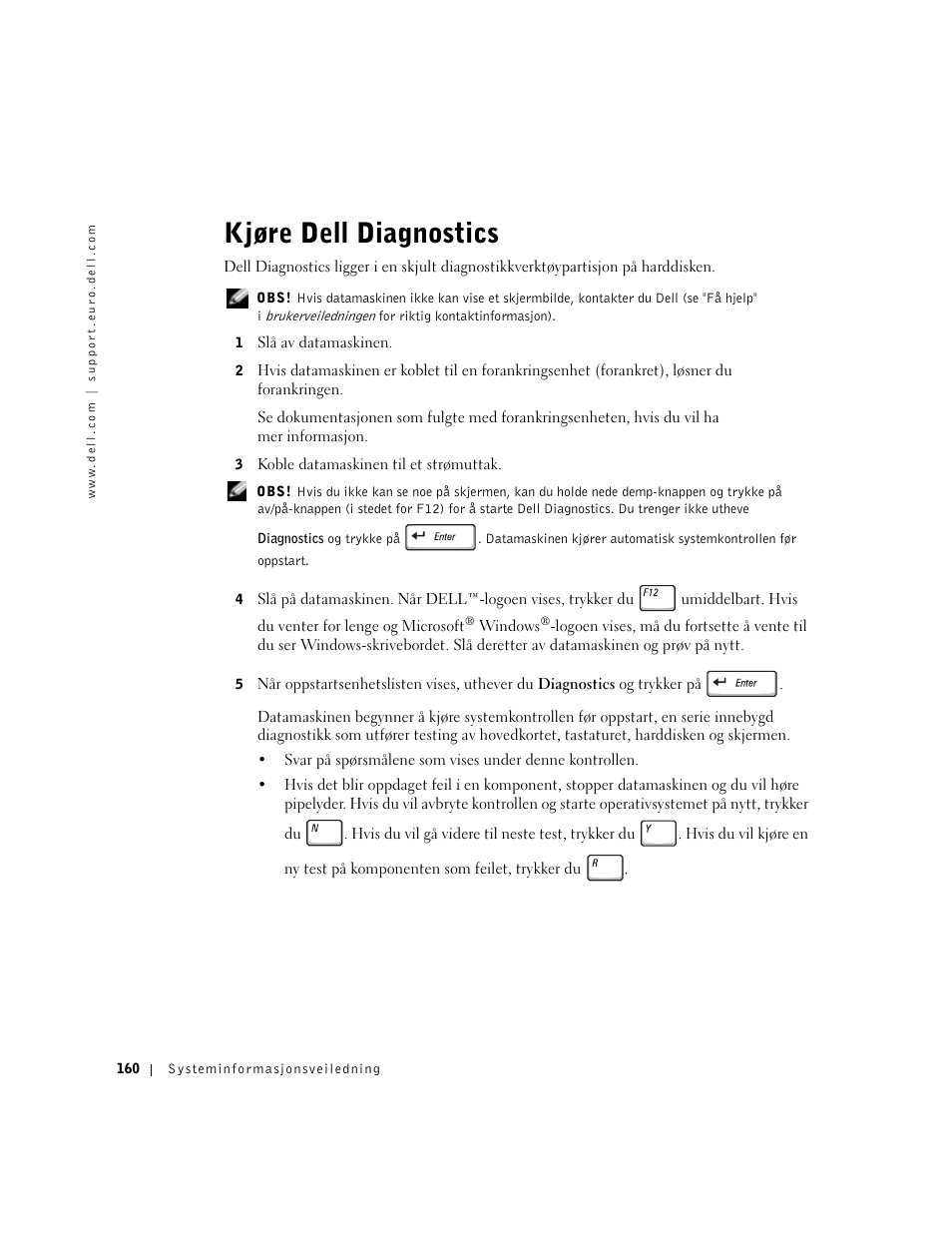 Kjøre dell diagnostics | Dell Precision M60 User Manual | Page 162 / 330