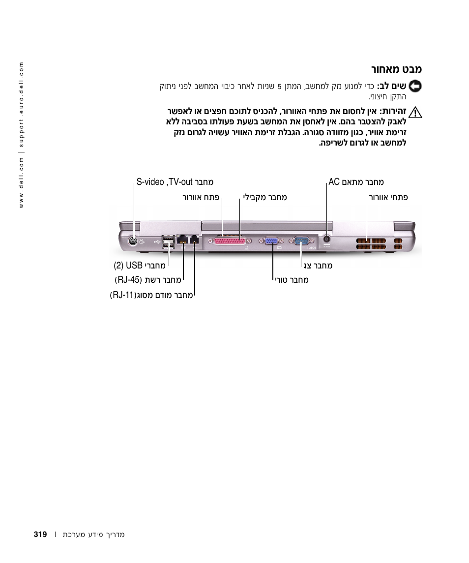 מבט מאחור, Вб‡у л·у | Dell Precision M60 User Manual | Page 310 / 330