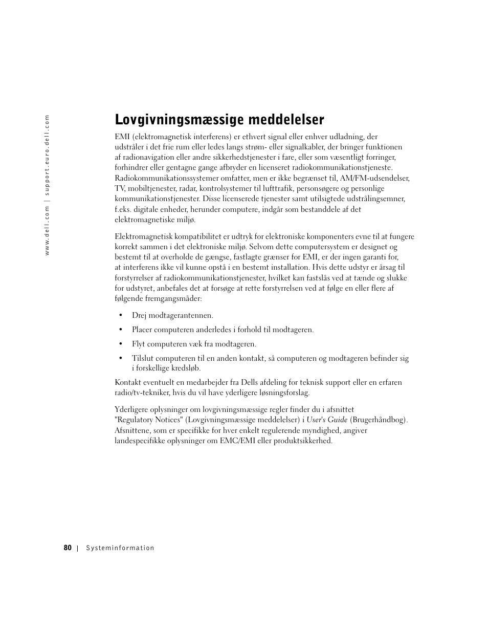 Lovgivningsmæssige meddelelser | Dell Precision M60 User Manual | Page 82 / 330