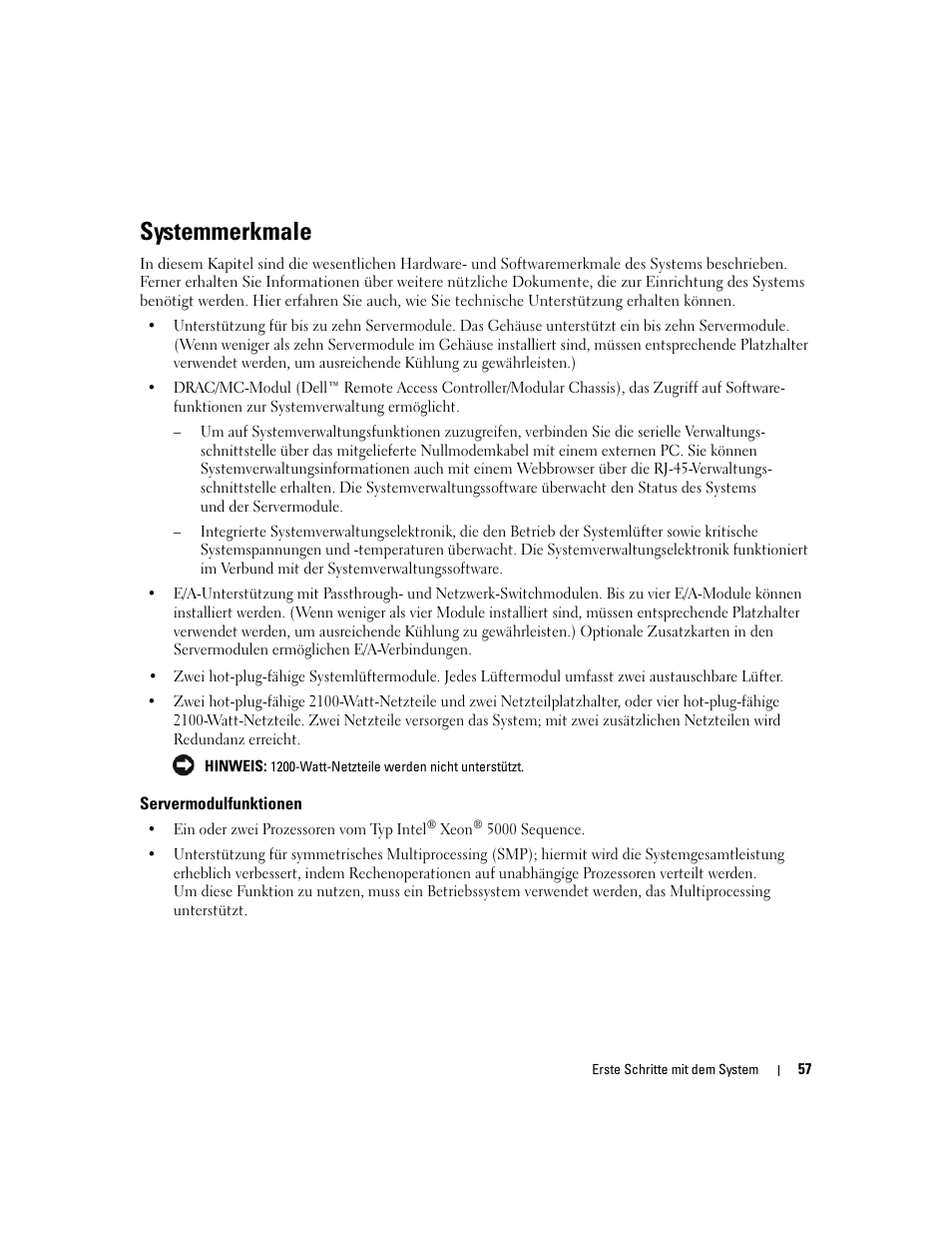 Systemmerkmale | Dell POWEREDGE 1955 User Manual | Page 59 / 162