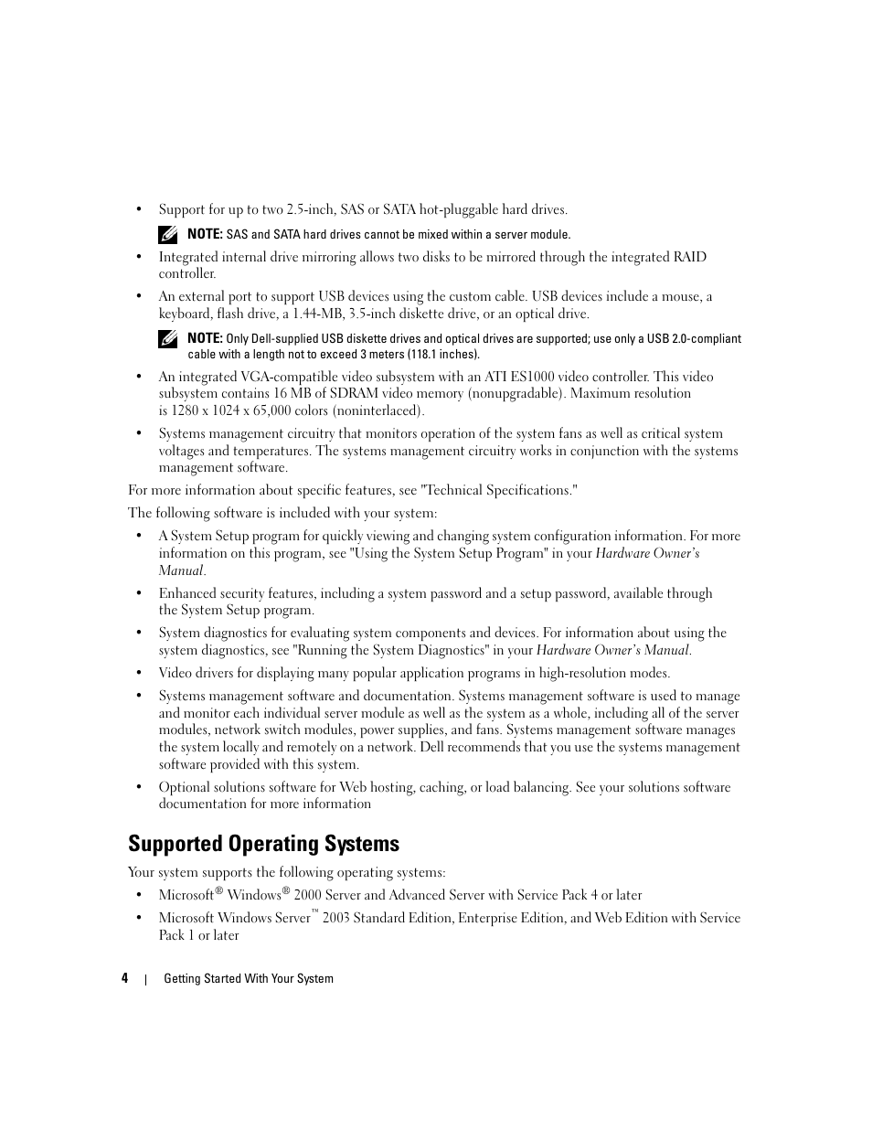 Supported operating systems | Dell POWEREDGE 1955 User Manual | Page 6 / 162