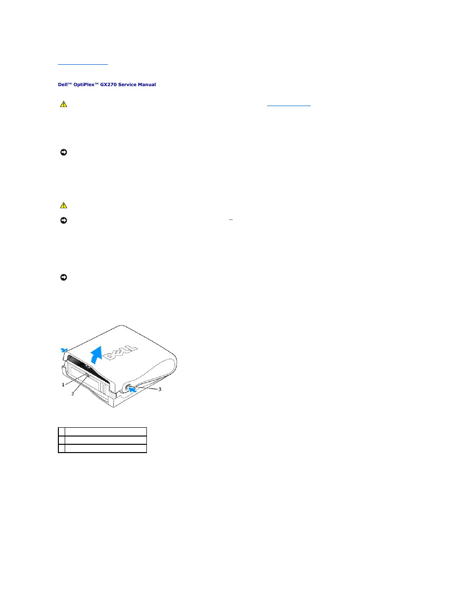Opening the computer cover, Small form-factor and small desktop computers | Dell OptiPlex GX270 User Manual | Page 10 / 25