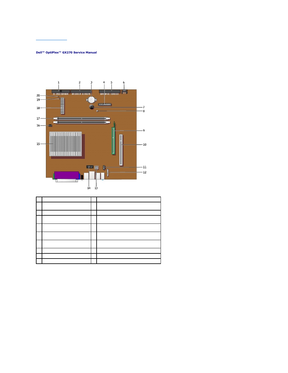 System board | Dell OptiPlex GX270 User Manual | Page 18 / 25
