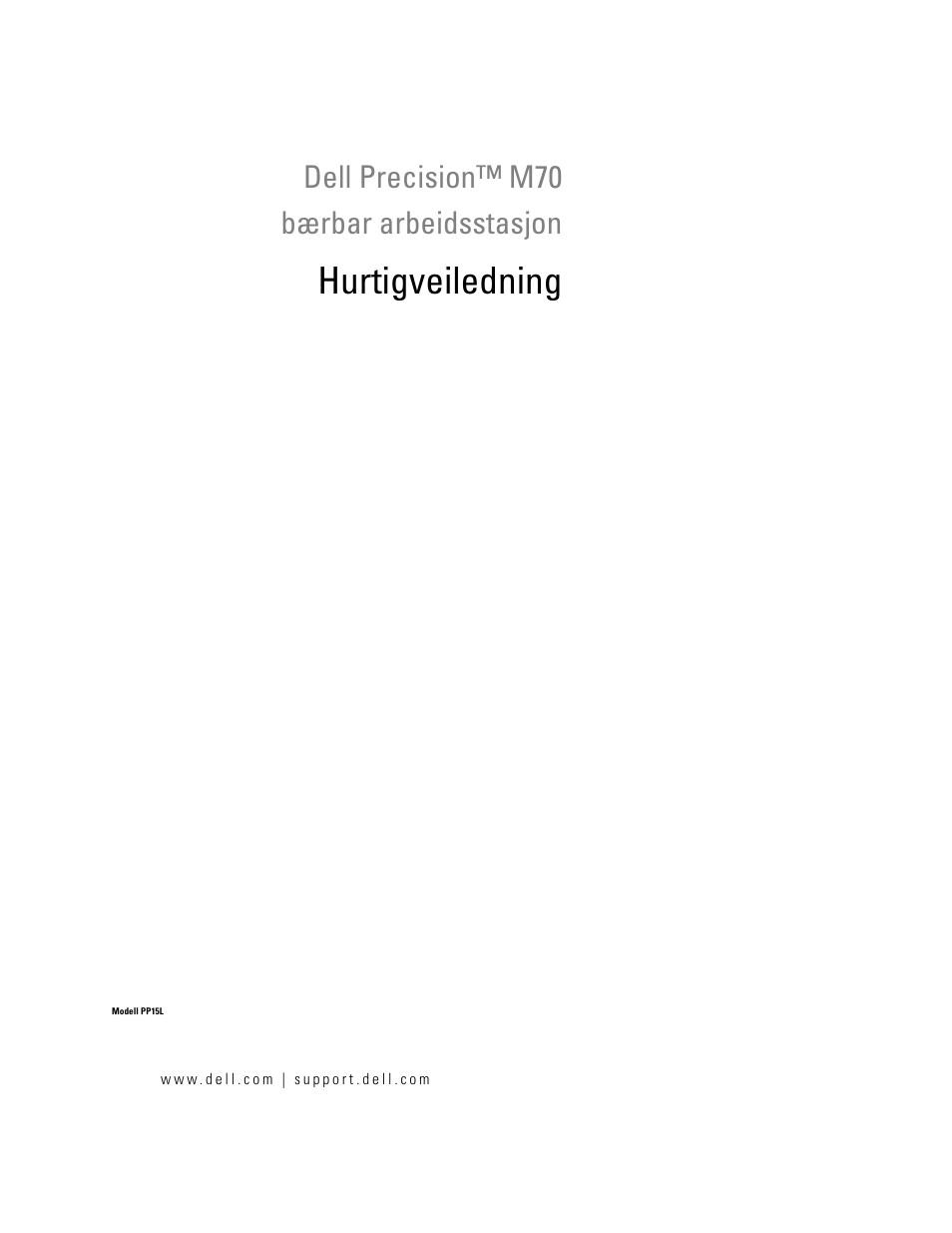 Hurtigveiledning, Dell precision™ m70 bærbar arbeidsstasjon | Dell Precision M70 User Manual | Page 53 / 176