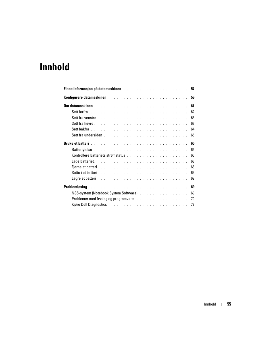 Innhold | Dell Precision M70 User Manual | Page 55 / 176