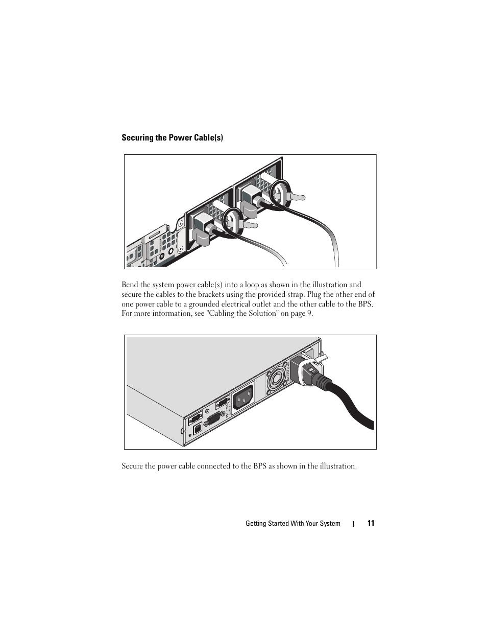 Securing the power cable(s) | Dell PowerVault NX3500 User Manual | Page 13 / 208