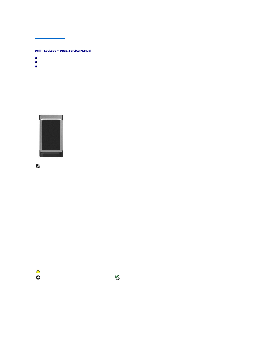 Using cards, Card types, Removing a pc card or expresscard | Pc cards, Pc card blanks, Extended pc cards | Dell Latitude D531 User Manual | Page 38 / 46