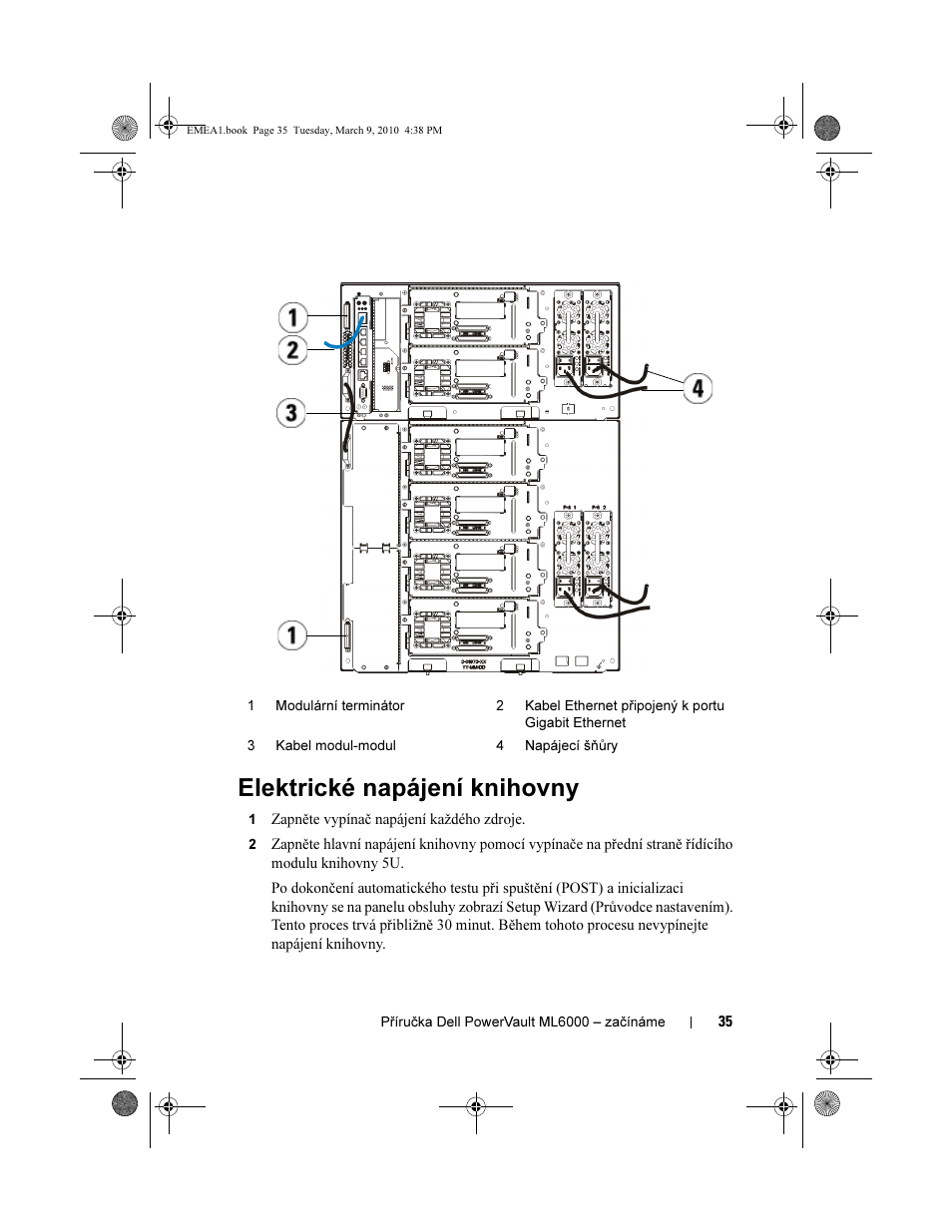 Elektrické napájení knihovny | Dell PowerVault ML6000 User Manual | Page 35 / 108