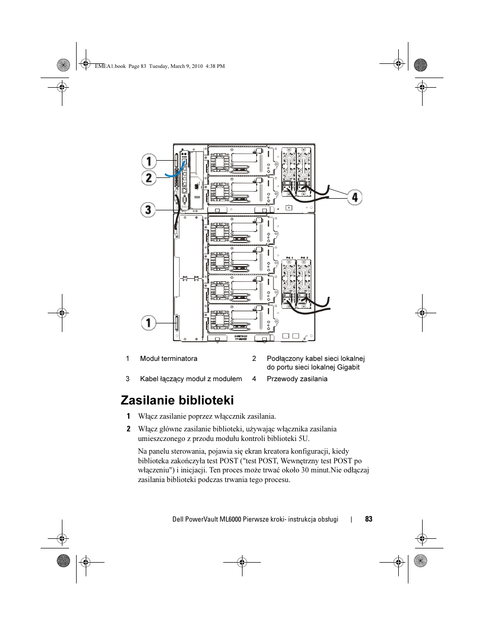 Zasilanie biblioteki | Dell PowerVault ML6000 User Manual | Page 83 / 108