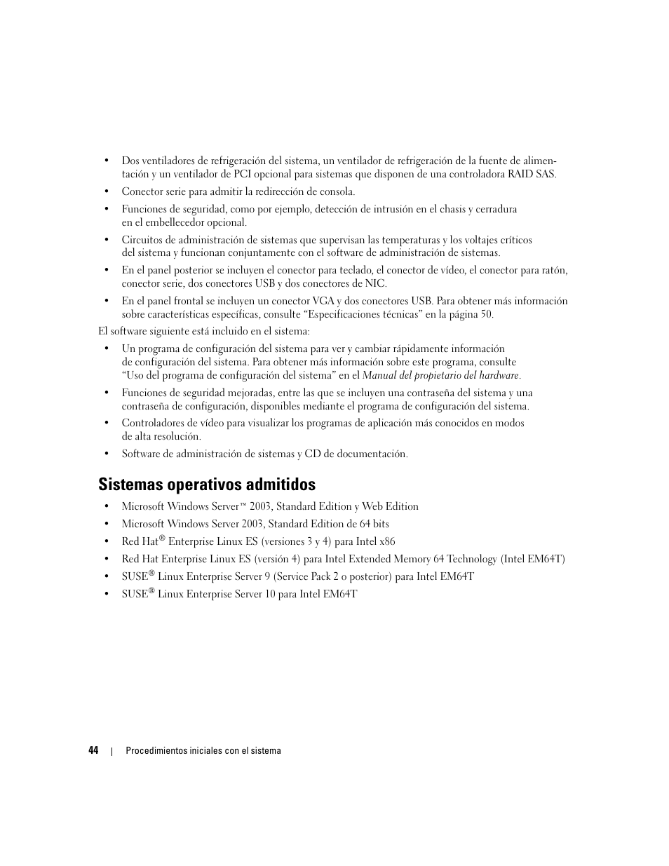 Sistemas operativos admitidos | Dell PowerEdge 860 User Manual | Page 102 / 126