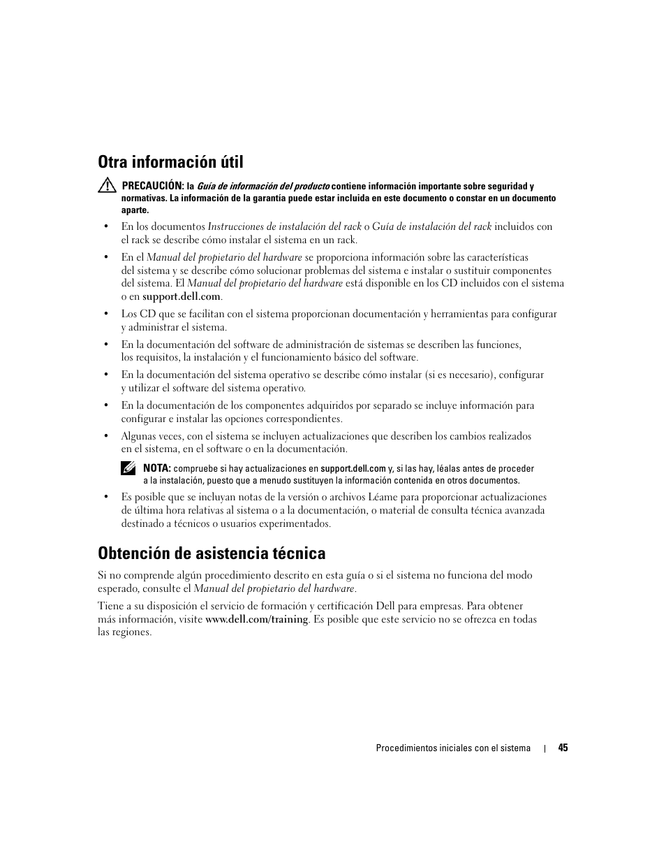 Otra información útil, Obtención de asistencia técnica | Dell PowerEdge 860 User Manual | Page 103 / 126