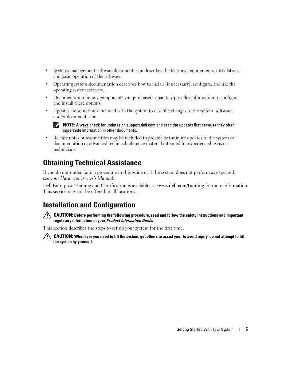 Obtaining technical assistance, Installation and configuration | Dell PowerEdge 860 User Manual | Page 7 / 126