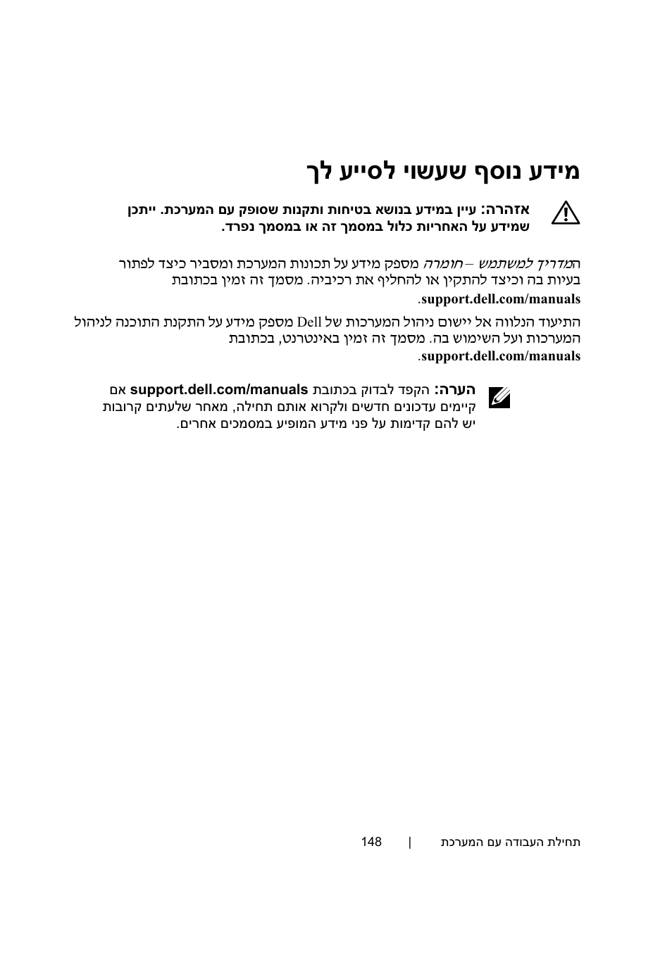 ךל עייסל יושעש ףסונ עדימ | Dell PowerEdge C6145 User Manual | Page 148 / 152