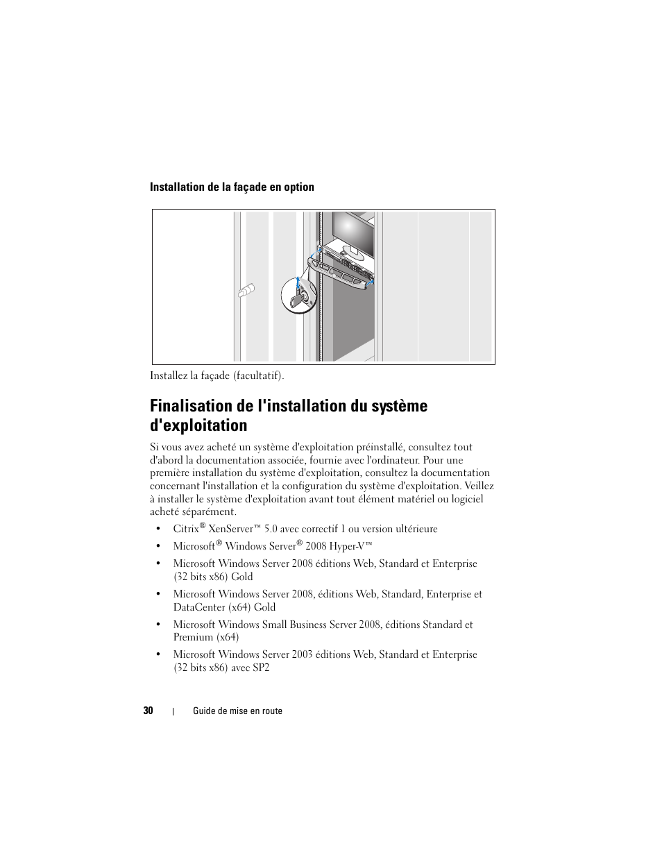 Installation de la façade en option | Dell POWEREDGE R610 User Manual | Page 32 / 128