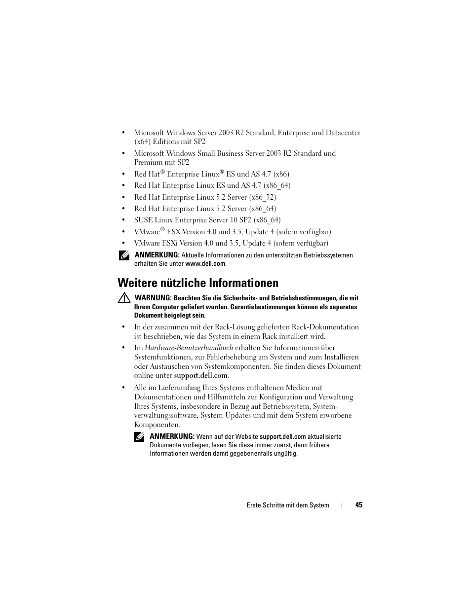 Weitere nützliche informationen | Dell POWEREDGE R610 User Manual | Page 47 / 128