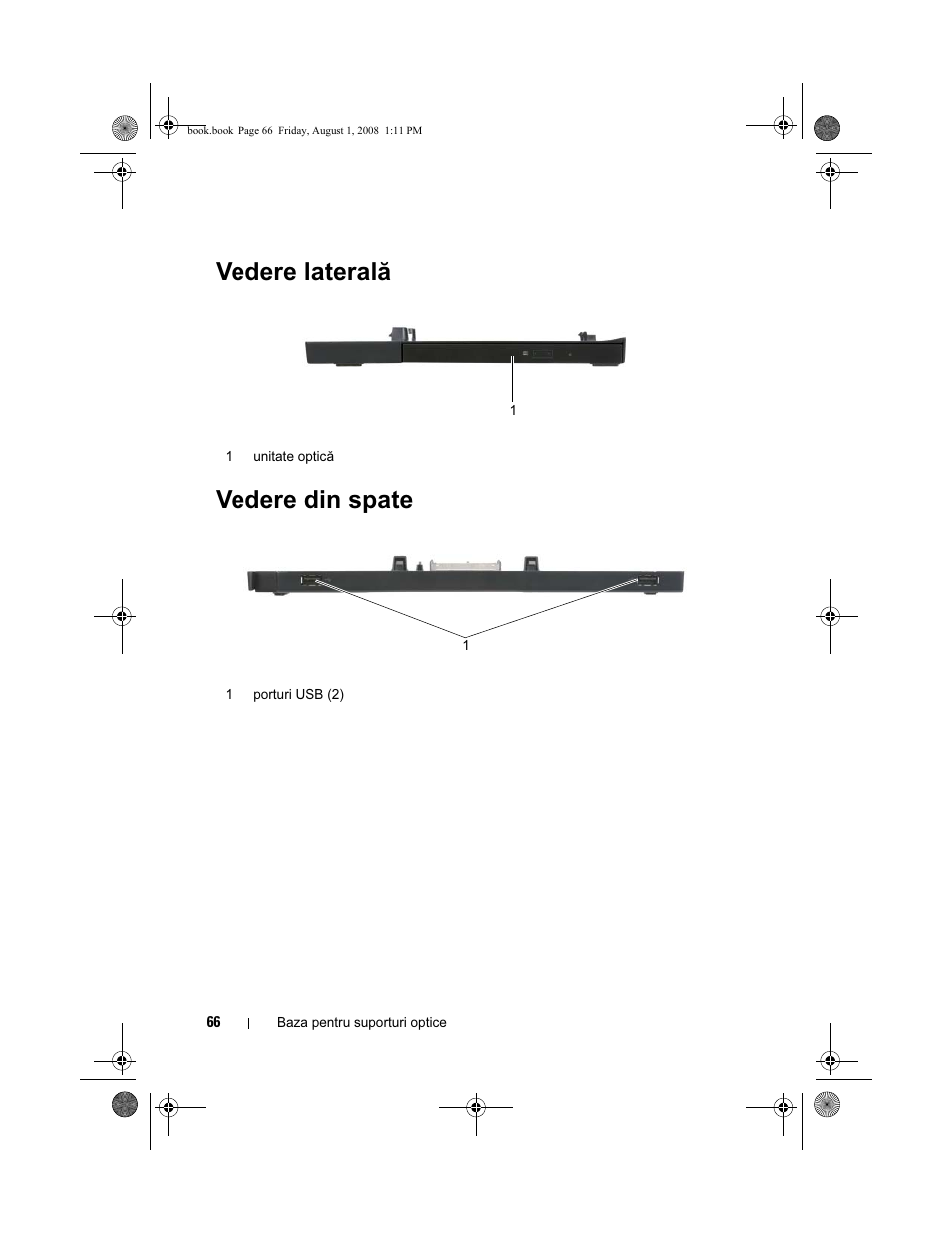 Vedere laterală, Vedere din spate, Vedere laterală vedere din spate | Dell Latitude E4200 User Manual | Page 68 / 124