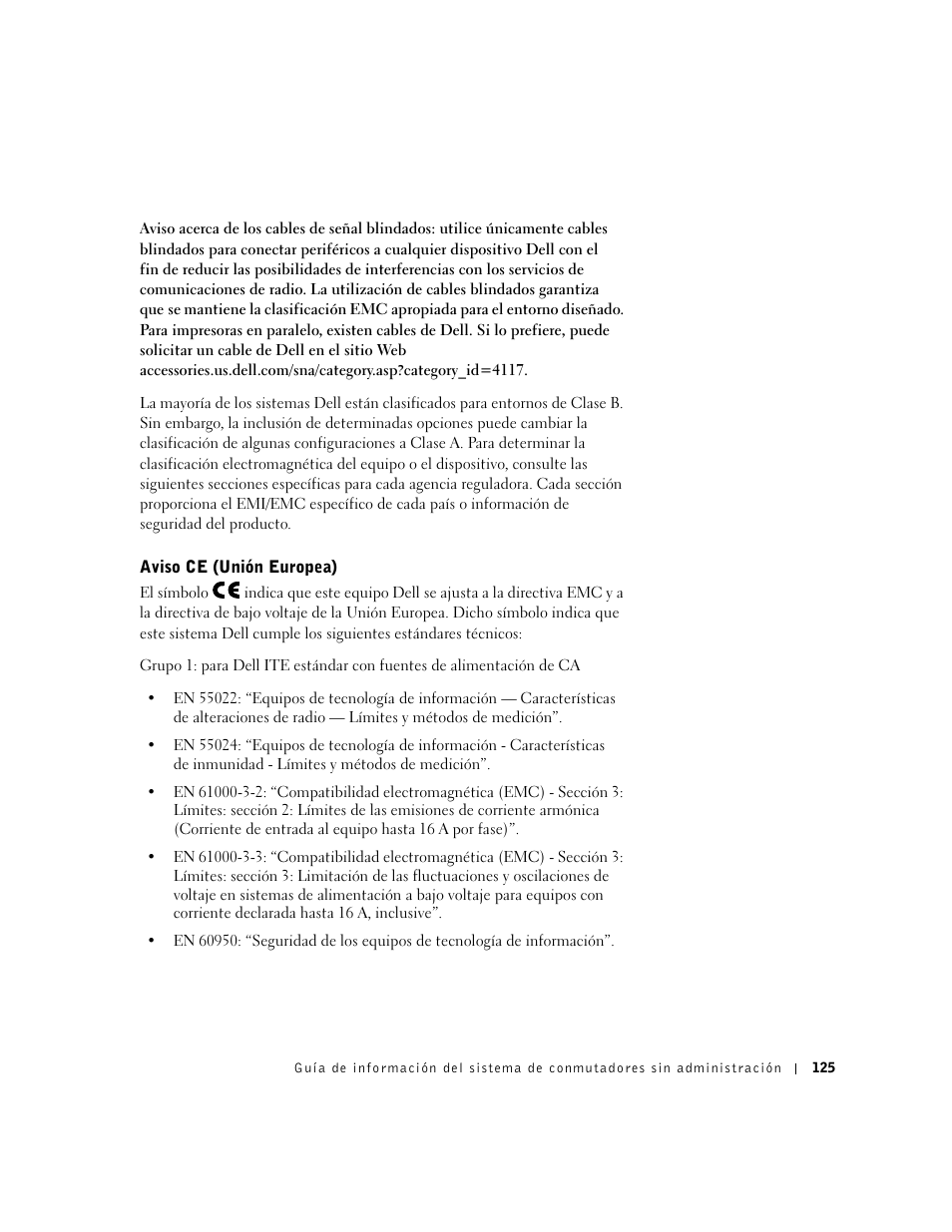 Aviso ce (unión europea) | Dell PowerConnect 2508 User Manual | Page 127 / 146