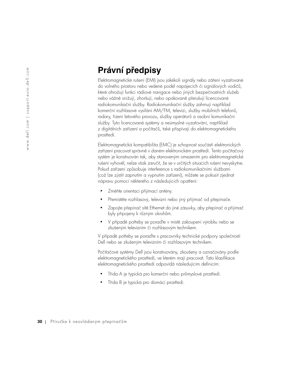 Právní předpisy | Dell PowerConnect 2508 User Manual | Page 32 / 146