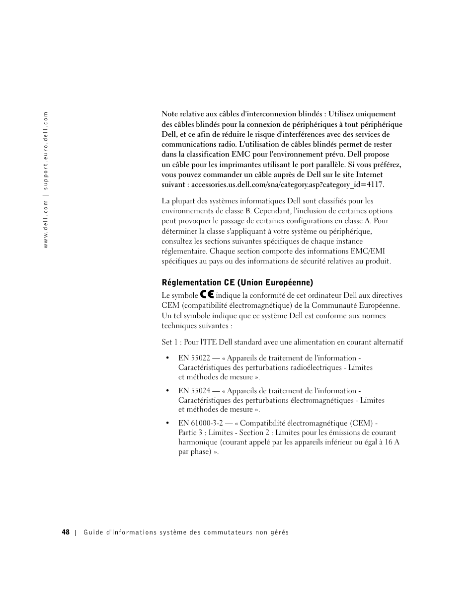 Réglementation ce (union européenne) | Dell PowerConnect 2508 User Manual | Page 50 / 146