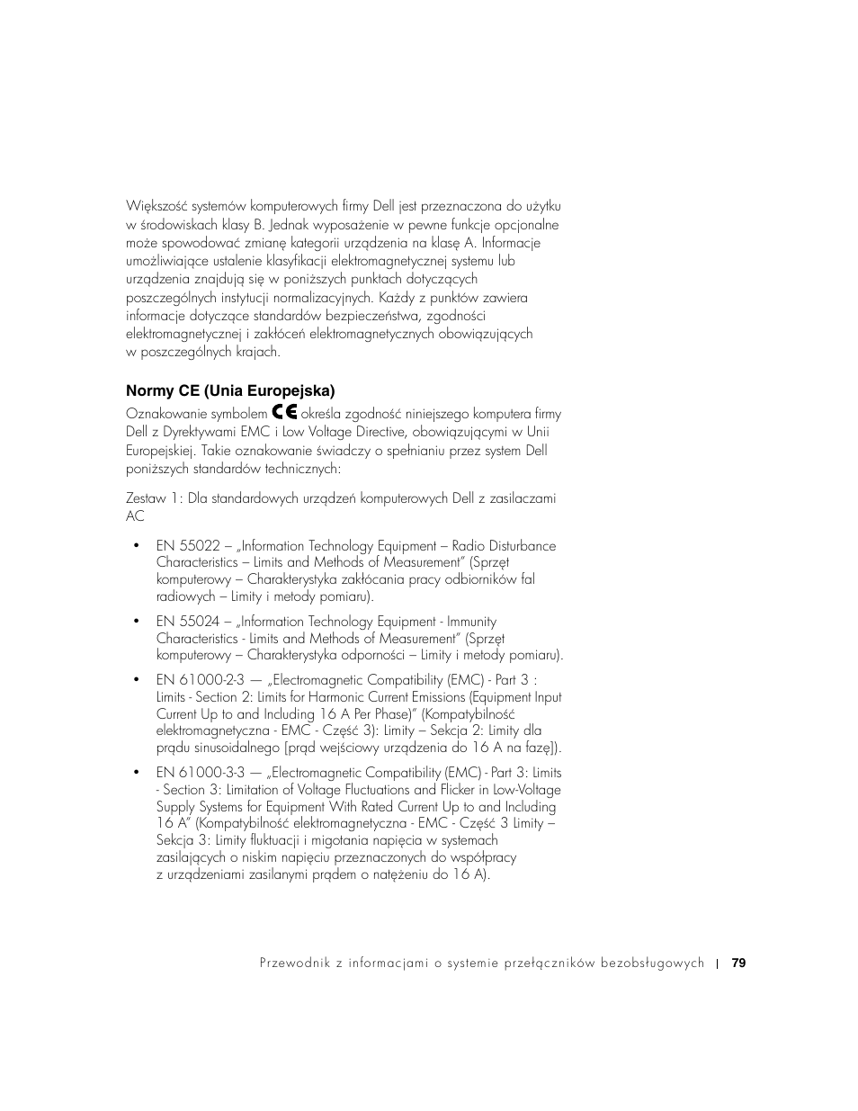 Normy ce (unia europejska) | Dell PowerConnect 2508 User Manual | Page 81 / 146