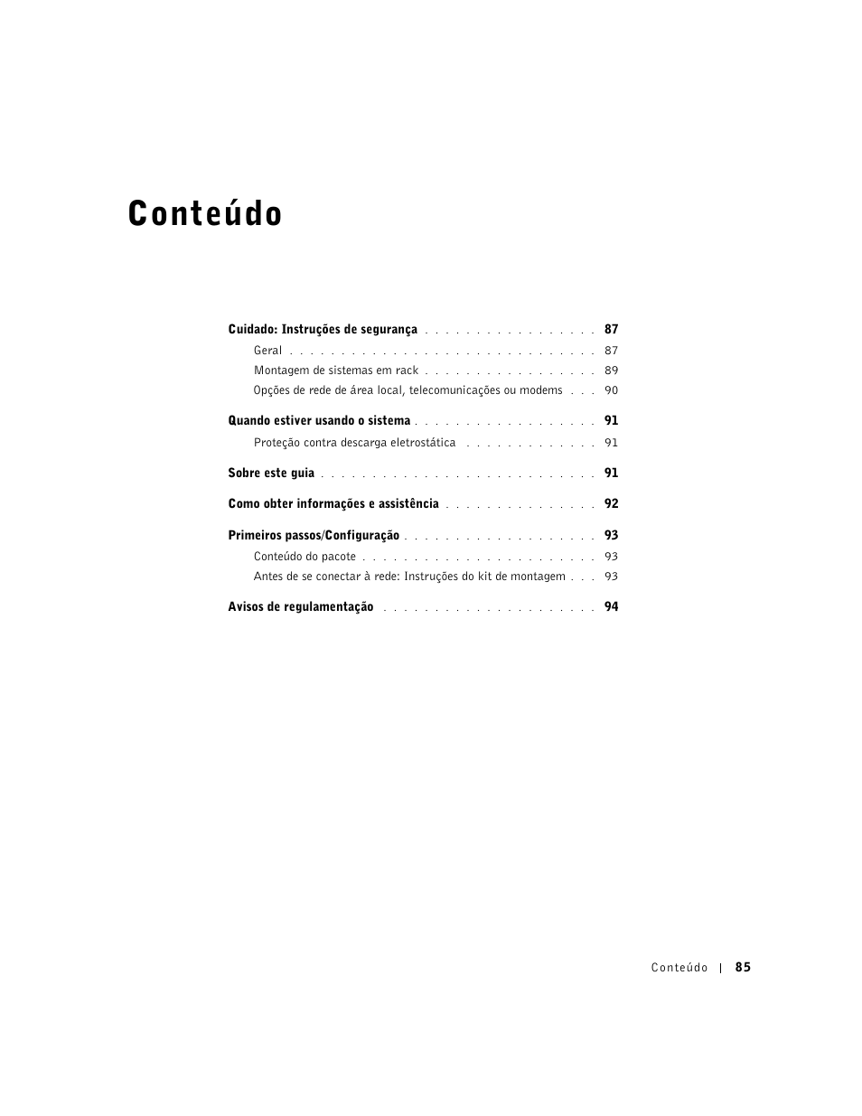 Conteúdo | Dell PowerConnect 2508 User Manual | Page 87 / 146