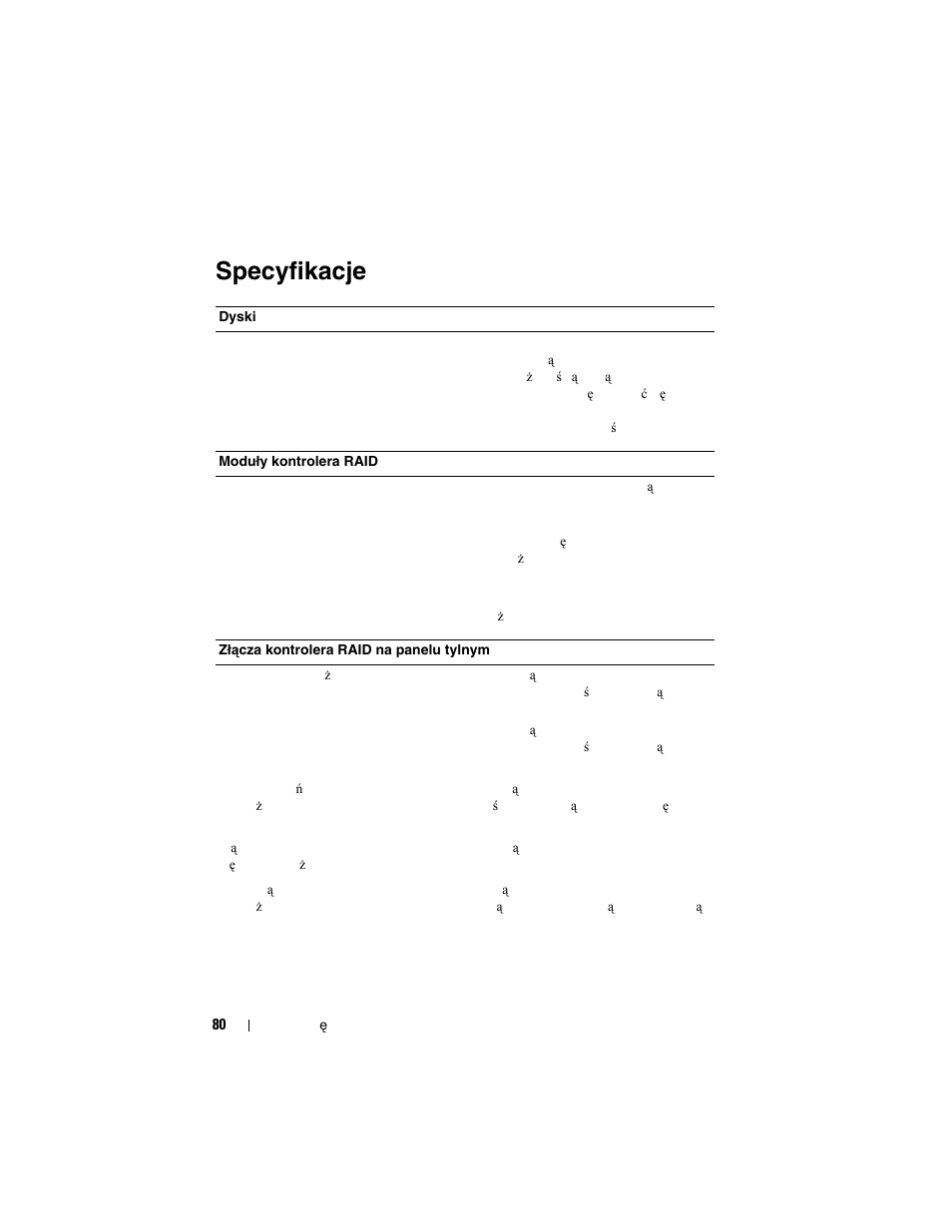 Specyfikacje | Dell PowerVault MD3000i User Manual | Page 82 / 144