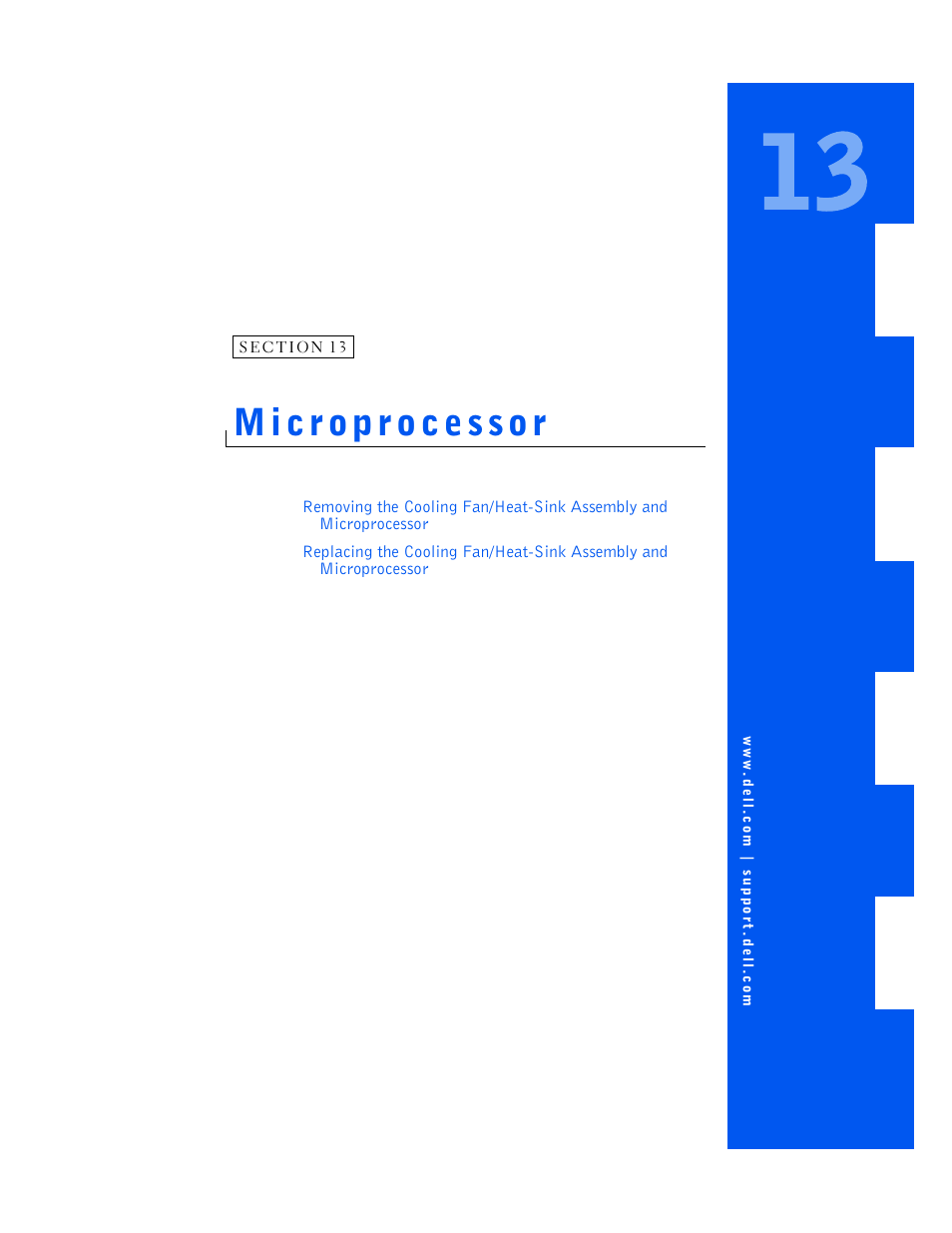 Microprocessor, 13 microprocessor | Dell OptiPlex GX240 User Manual | Page 121 / 144