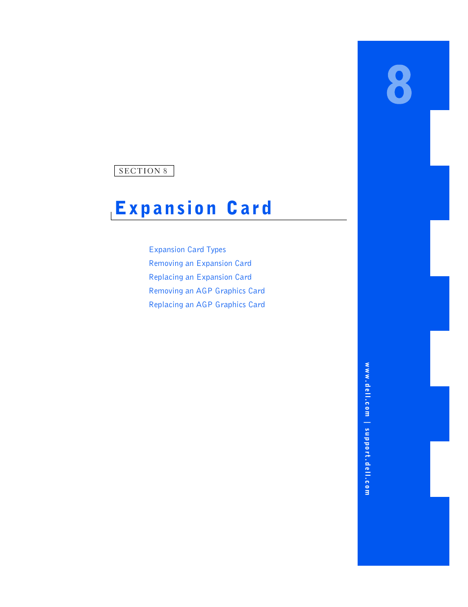 Expansion card, 8 expansion card | Dell OptiPlex GX240 User Manual | Page 87 / 144