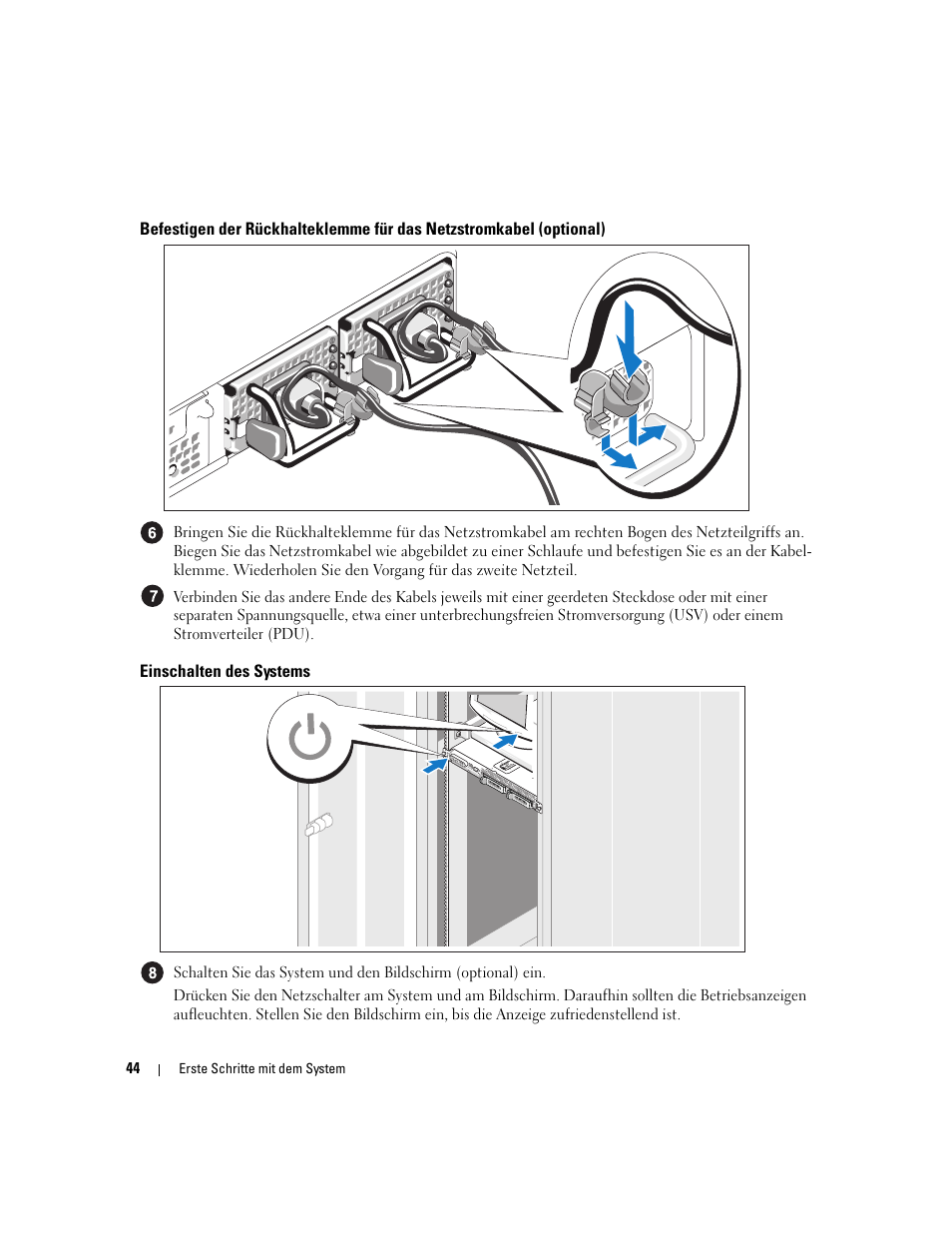 Einschalten des systems | Dell POWEREDGE 1950 User Manual | Page 46 / 110