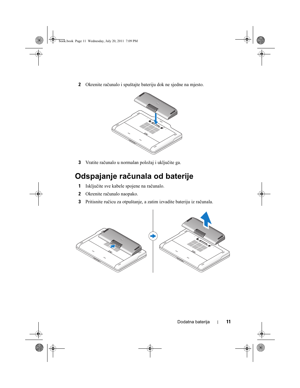 Odspajanje računala od baterije | Dell Latitude XT3 User Manual | Page 13 / 96