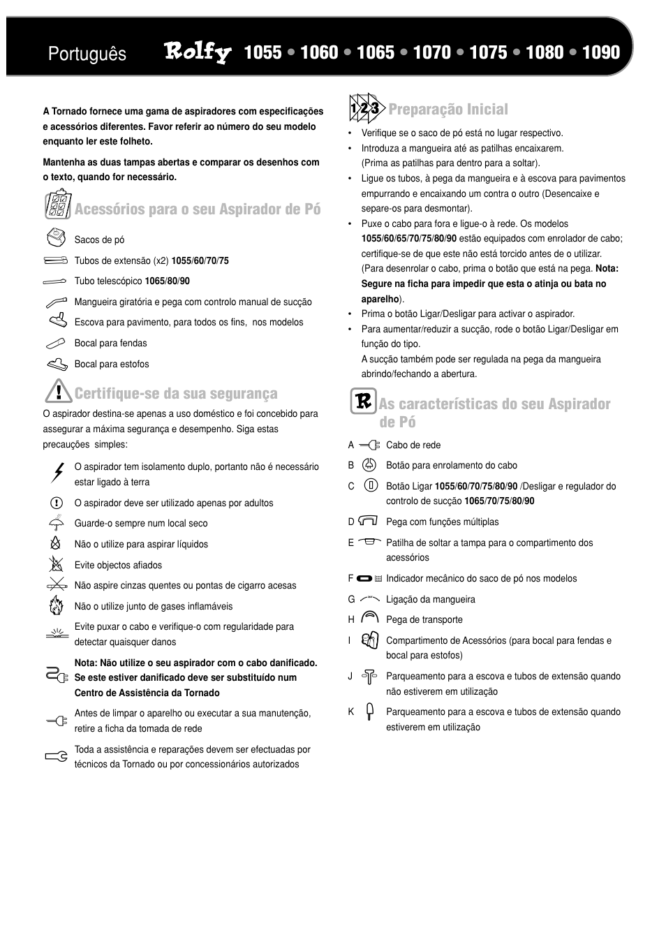Português | TORNADO TO 1060 User Manual | Page 16 / 24