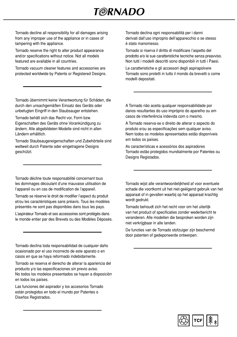 TORNADO TO 1060 User Manual | Page 21 / 24