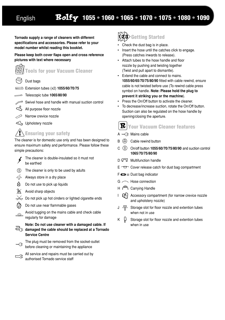 English | TORNADO TO 1060 User Manual | Page 6 / 24