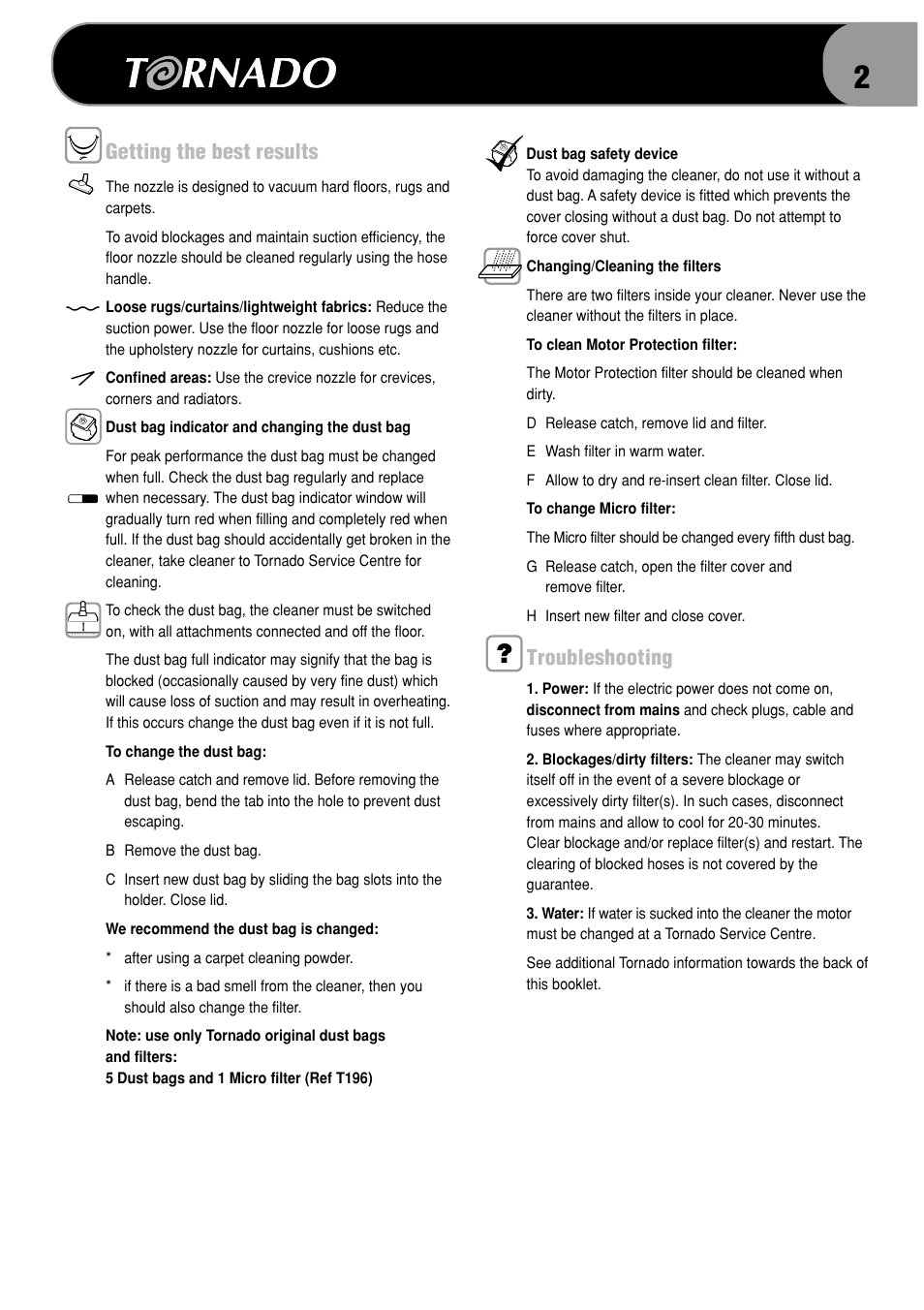 For healthier homes | TORNADO TO 1060 User Manual | Page 7 / 24