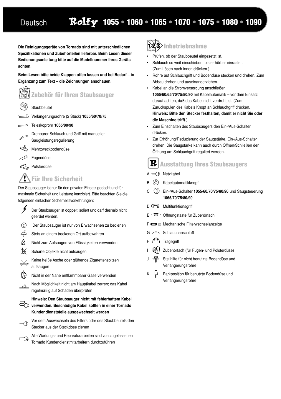 Deutsch | TORNADO TO 1060 User Manual | Page 8 / 24