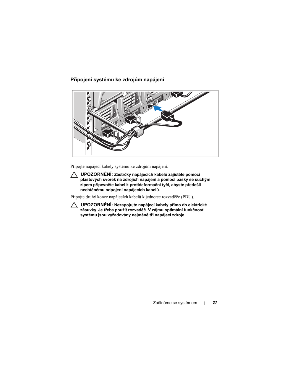 Připojení systému ke zdrojům napájení | Dell POWEREDGE M915 User Manual | Page 29 / 224